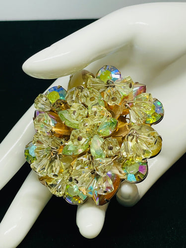 1960’s AB Rhinestone Round Brooch